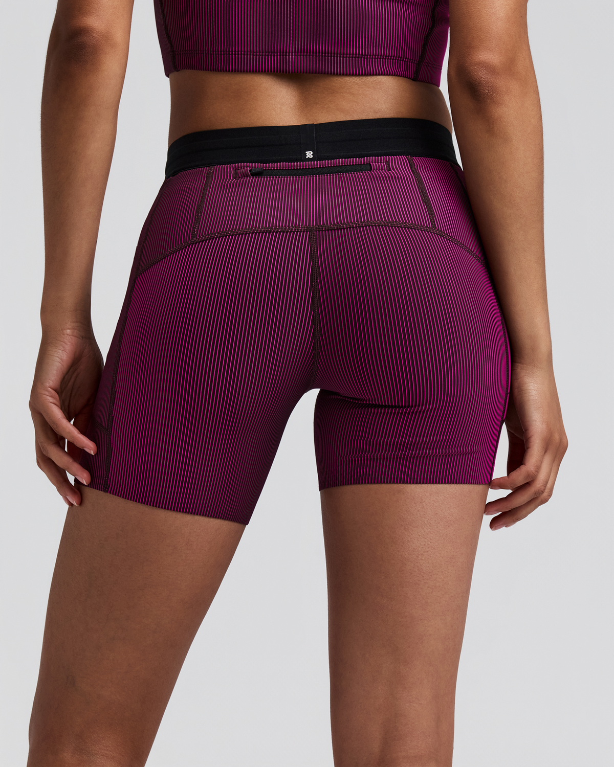 Women's Striped Cadence™ 5" Compression Shorts - Espresso / Azalea