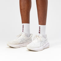 Thumbnail of Lite Run™ Quarter Socks "Vertical Bandit" - White with Port - 2 Pack