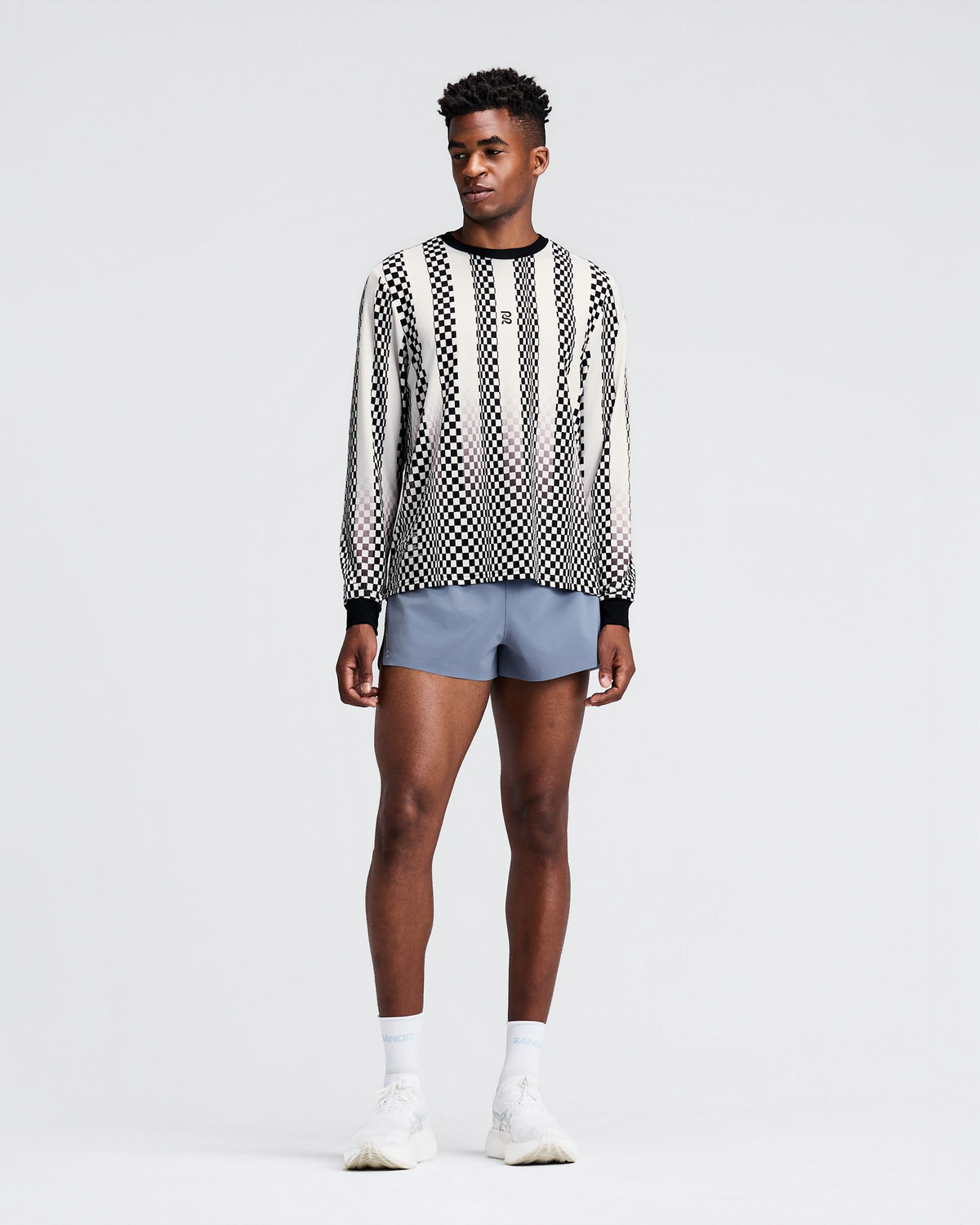 Men's Micromesh™ Long Sleeve - Checkerboard Stripe