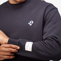 Thumbnail of Cotton Fleece Abstract Grid Crewneck - Unisex, Black