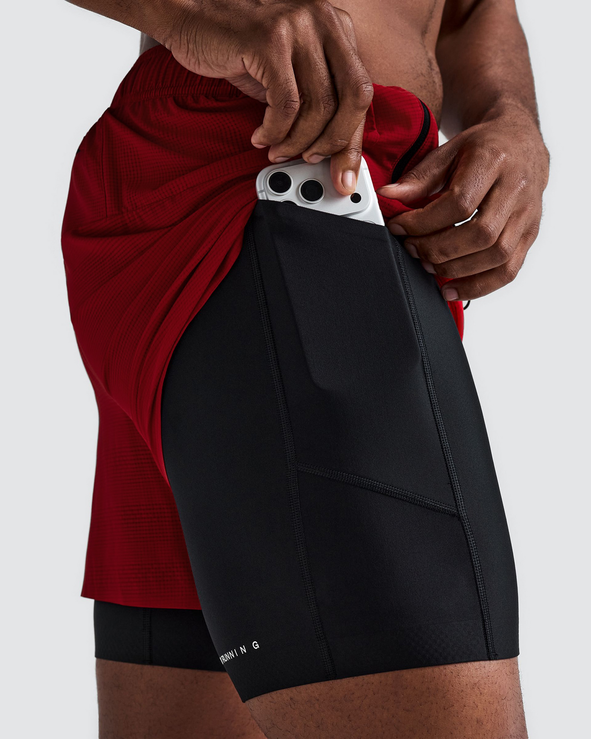 Men's CoolGrid™ 2-in-1 Run Shorts - Oxide Red