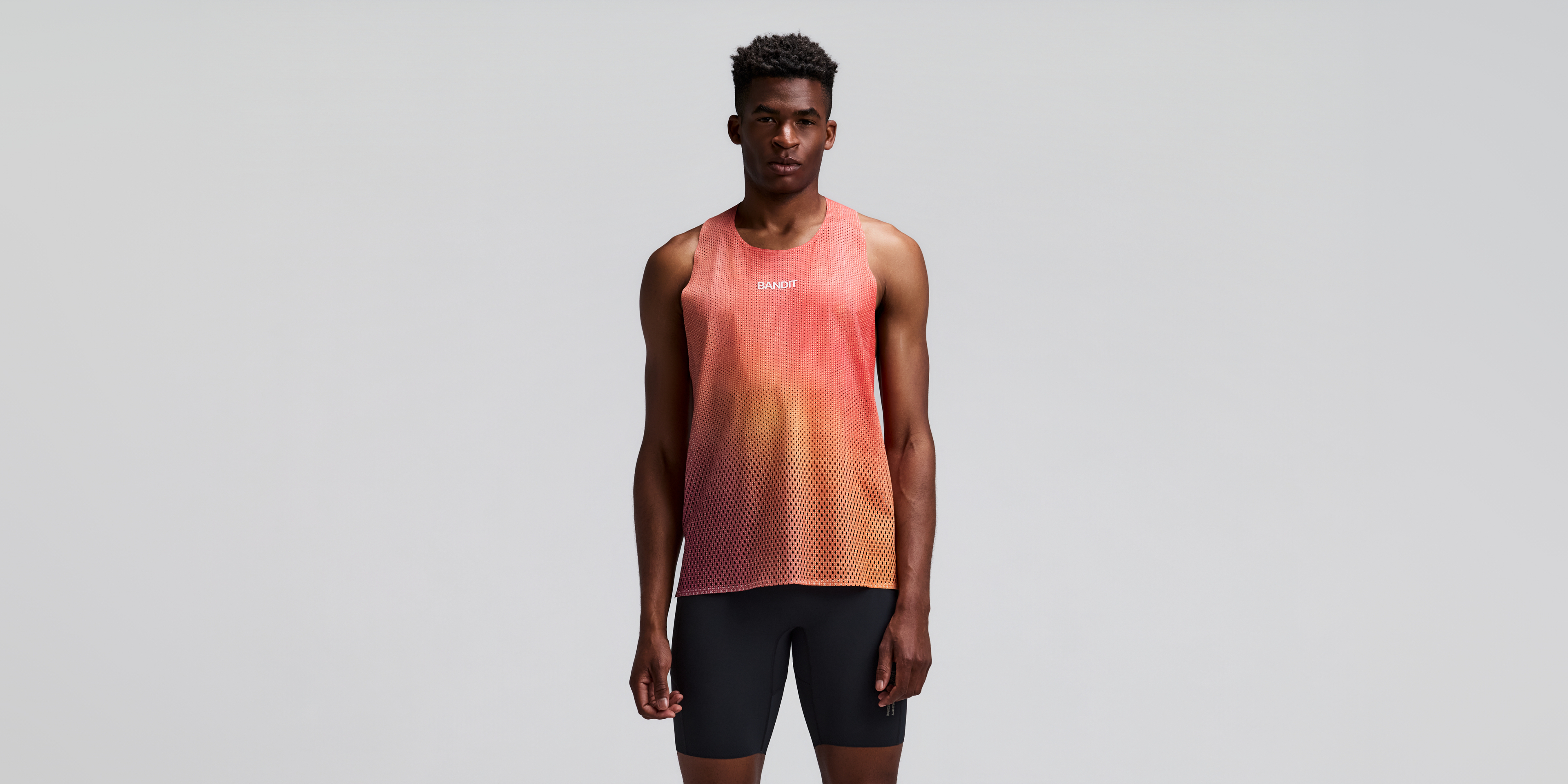 Men's Shredder™ Race Singlet with Flopack™ - Linear Gradient - Poppy / Copal