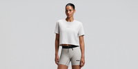 Thumbnail of Women's Micromesh™ Cropped Run Tee - Plaster
