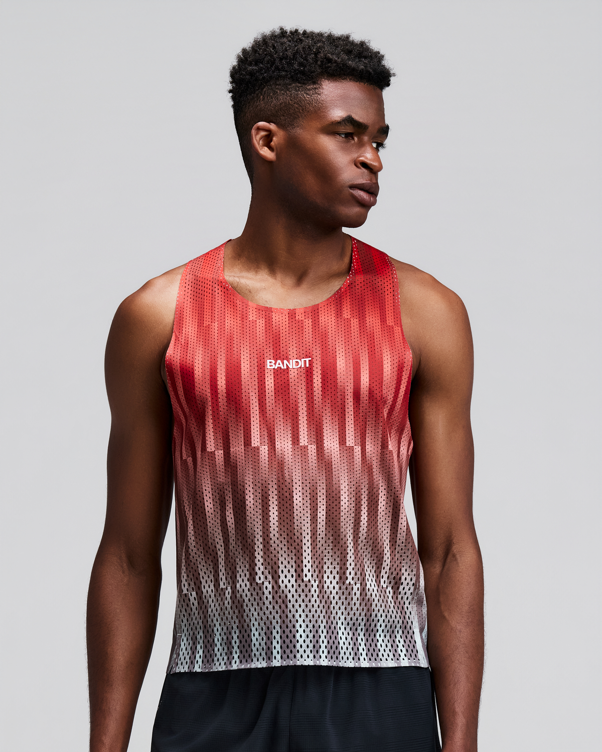 Men's Shredder™ Shorty Race Singlet - Uneven Gradient - Poppy