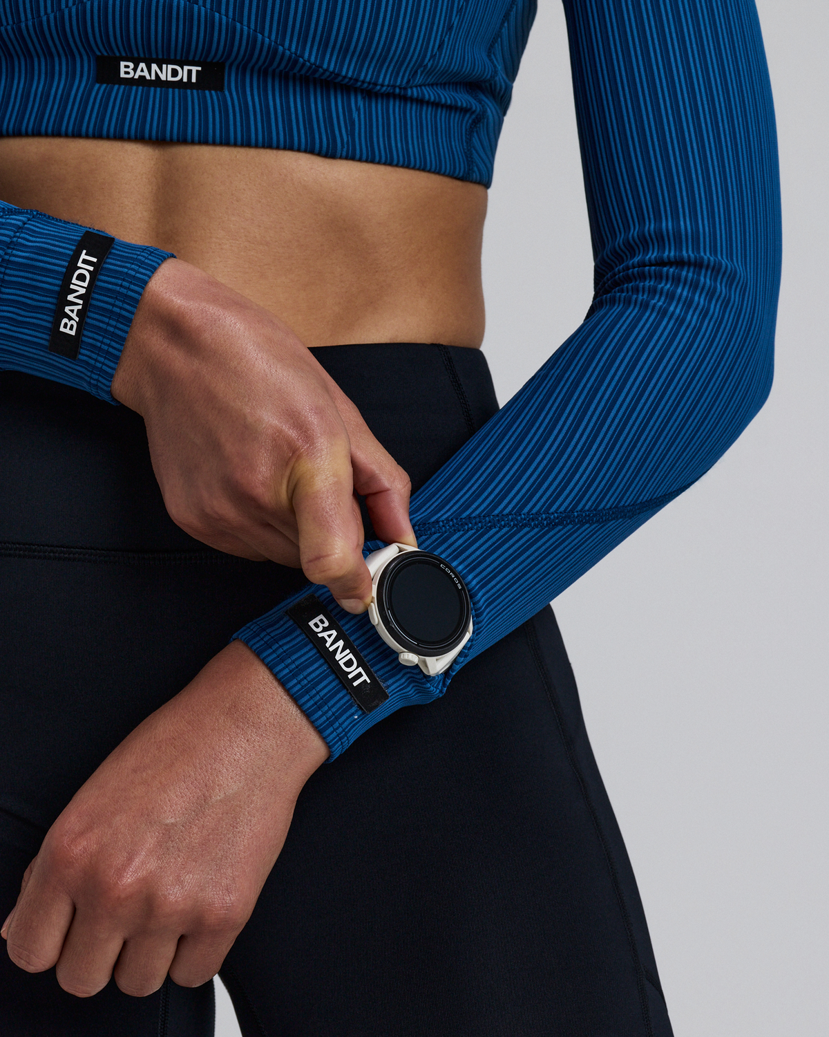 Striped Cadence™ Compression Sleeves - Ink Blue / Aegean