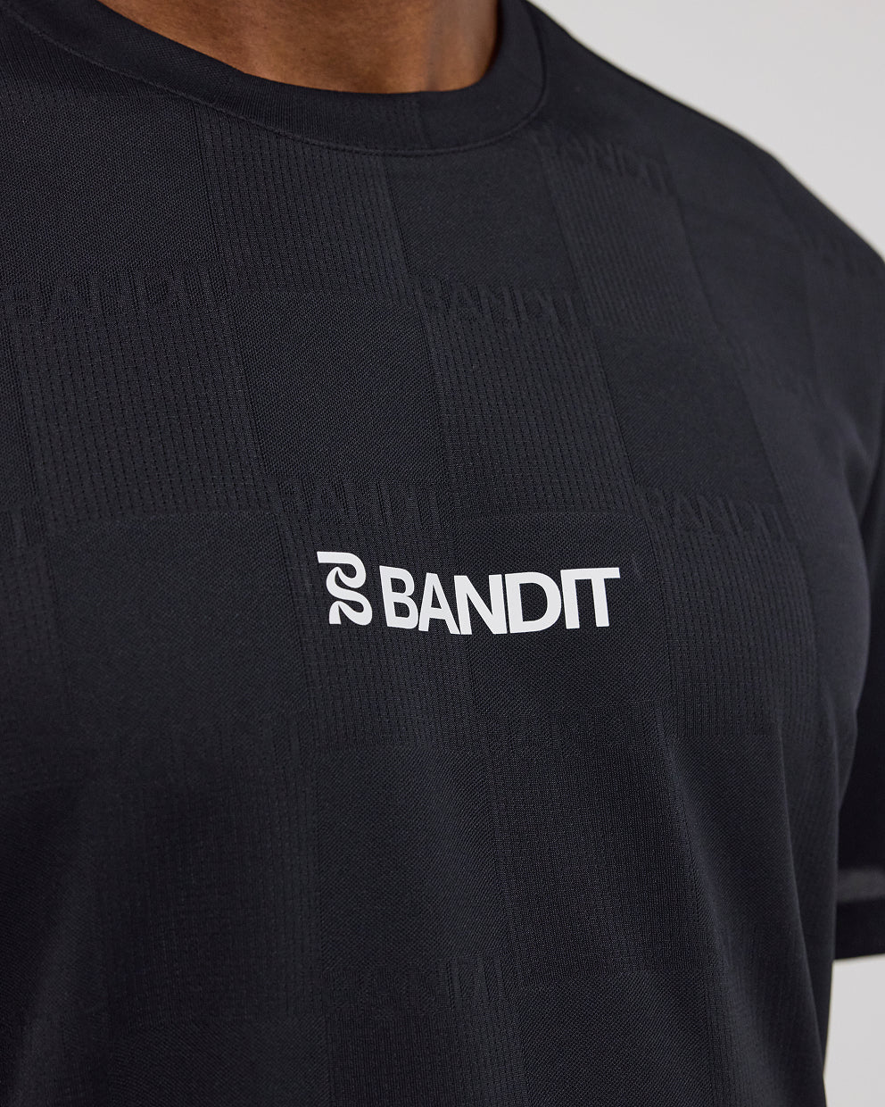 Bandit Cheque Jacquard Short Sleeve Tee - Black