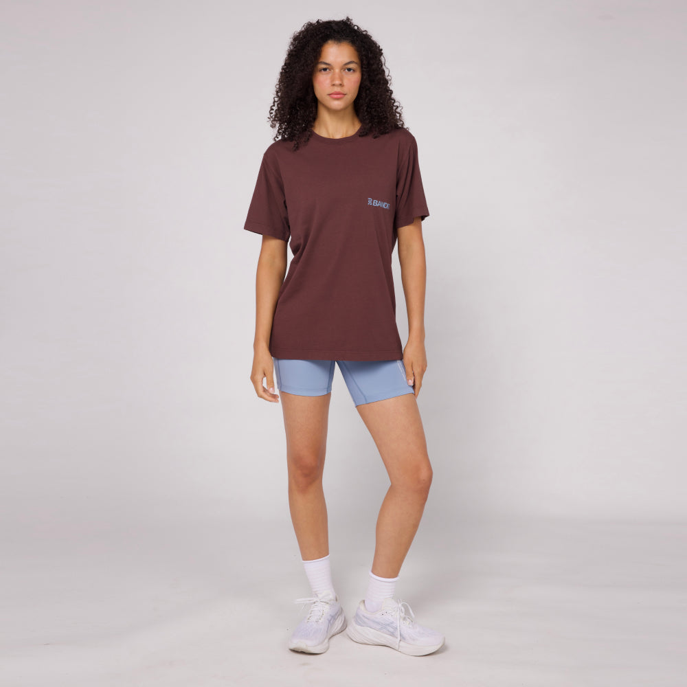 The Community Tee, Unisex - Chocolate with Smokey Blue
