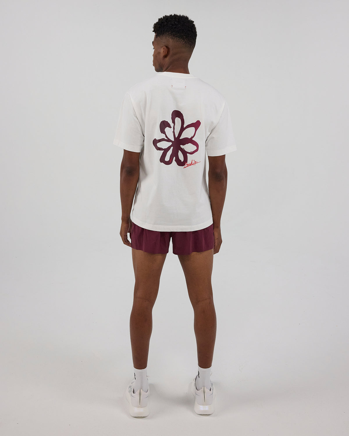 Painted Flower Cotton Tee, Unisex - White