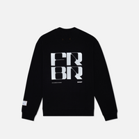 Thumbnail of Cotton Fleece Abstract Grid Crewneck - Unisex, Black