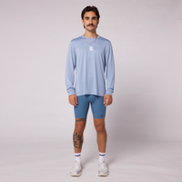Thumbnail of Micromesh™ "Geometry" Long Sleeve Tee - Unisex, Smokey Blue