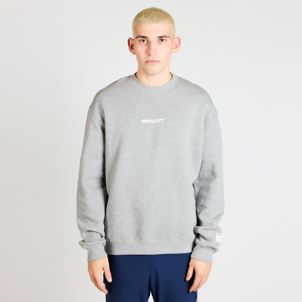 Cotton Fleece Evolve Running Crewneck - Heather Grey