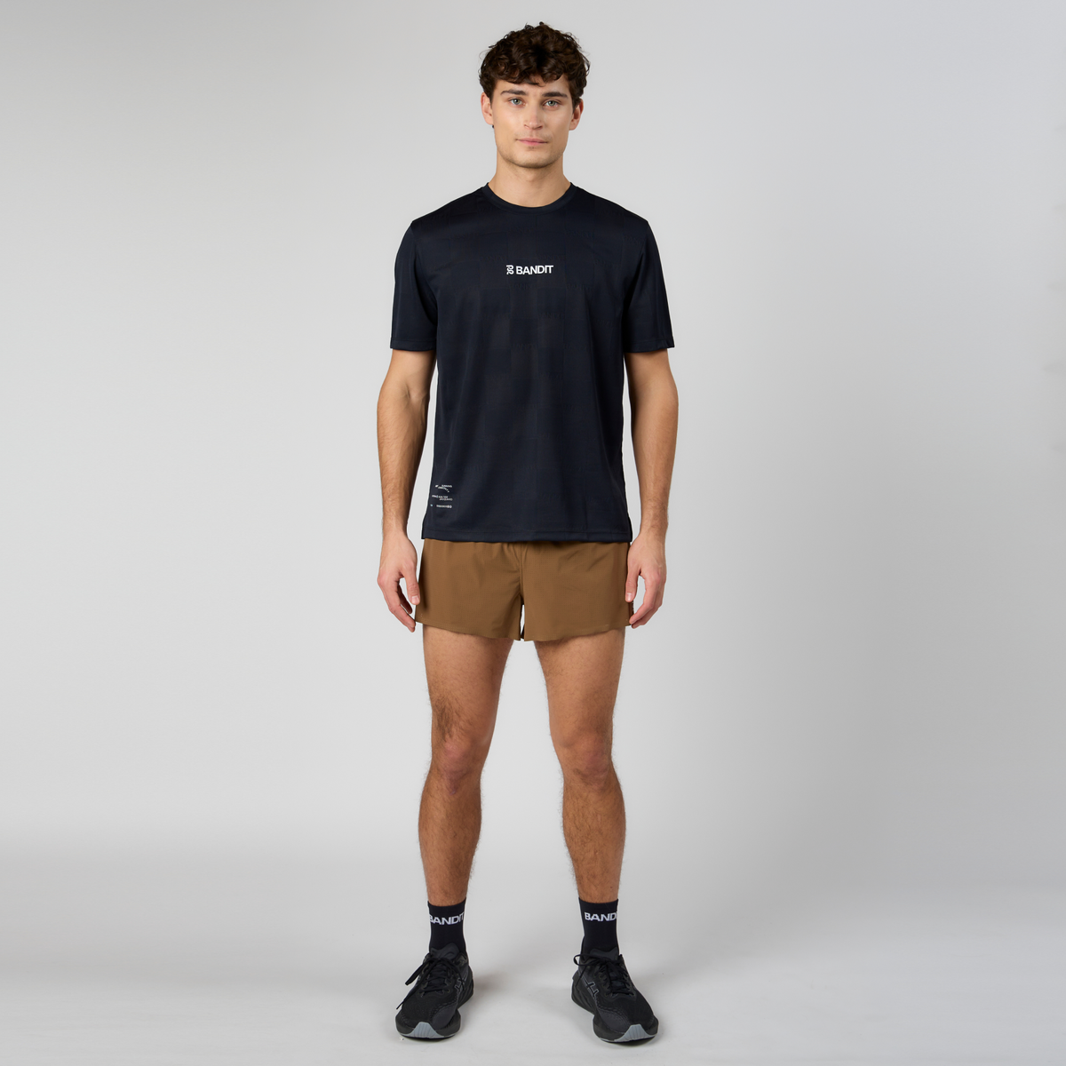 Bandit Cheque Jacquard Tee - Unisex, Black