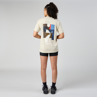 Thumbnail of Abstract Multi-Runner Cotton Tee, Unisex - Champagne