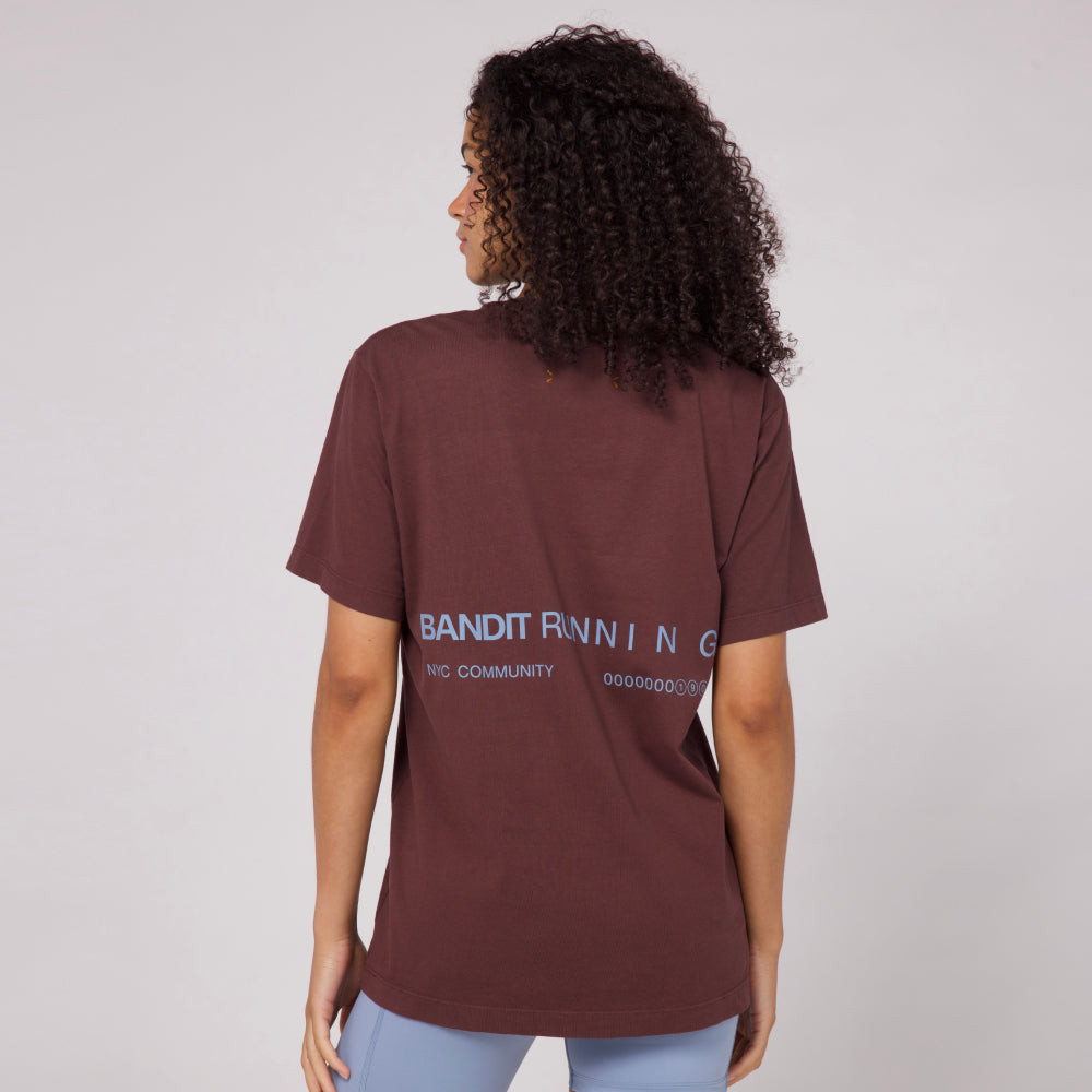 The Community Tee, Unisex - Chocolate with Smokey Blue