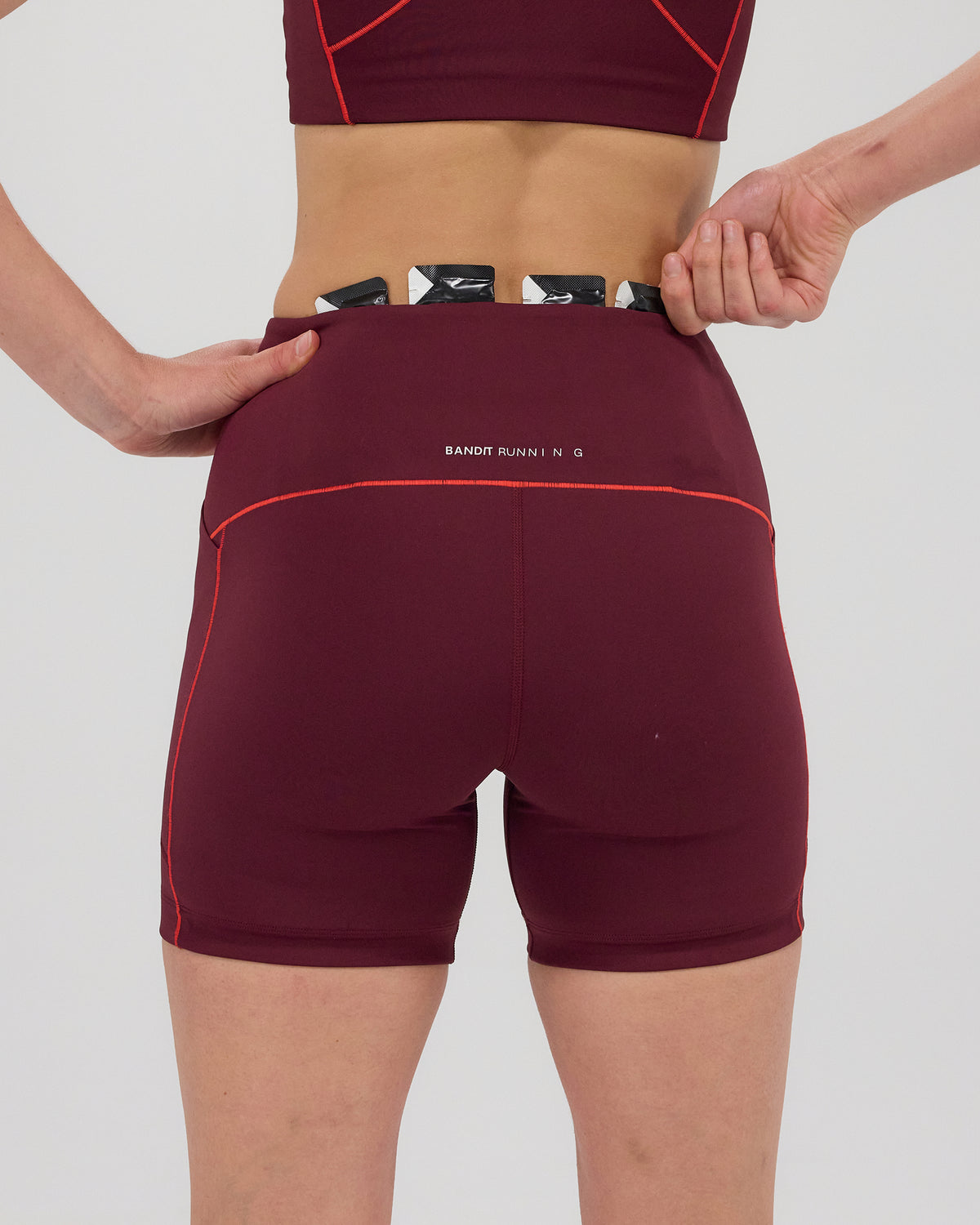 Women's Stamina™ 5" Pop Stitch™ High Waist Compression Short - Fig / Intense Red