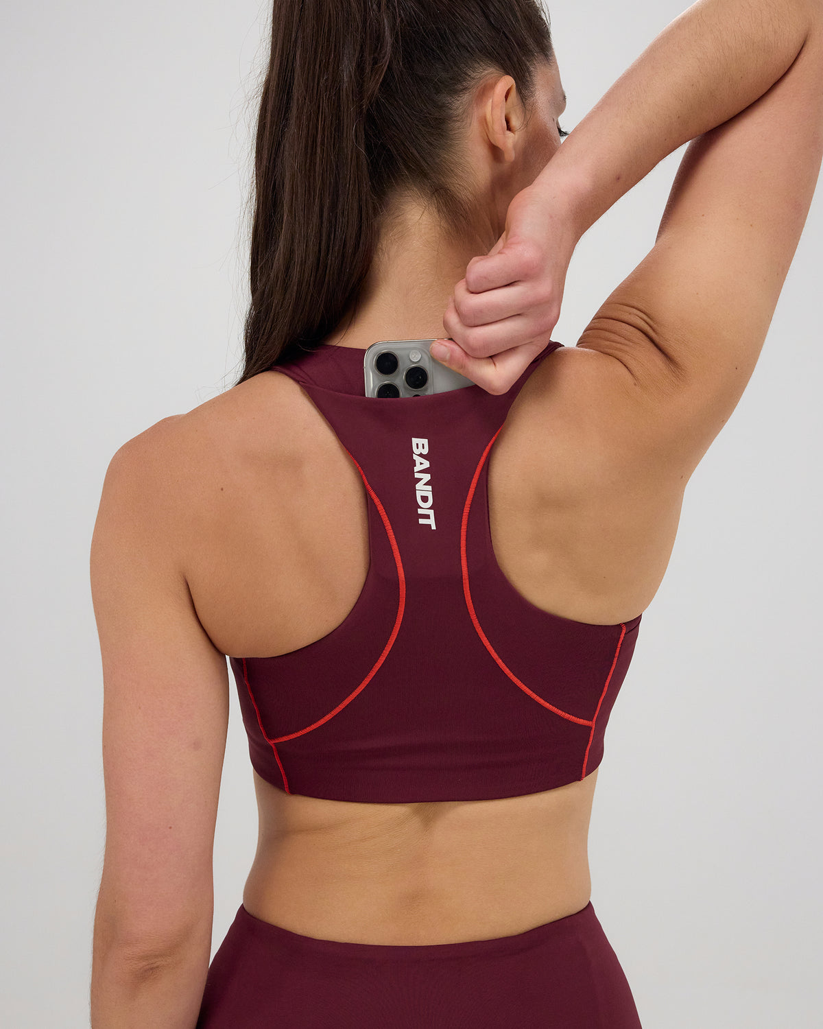 Stamina™ Pop Stitch™ Arco Bra - Fig / Intense Red