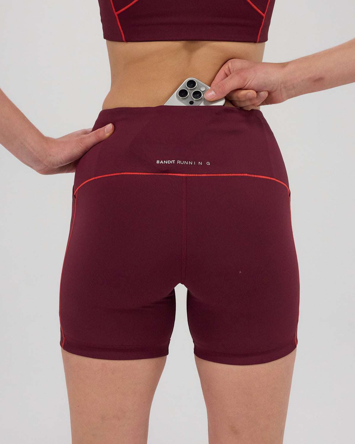 Women's Stamina™ 5" Pop Stitch™ High Waist Compression Short - Fig / Intense Red