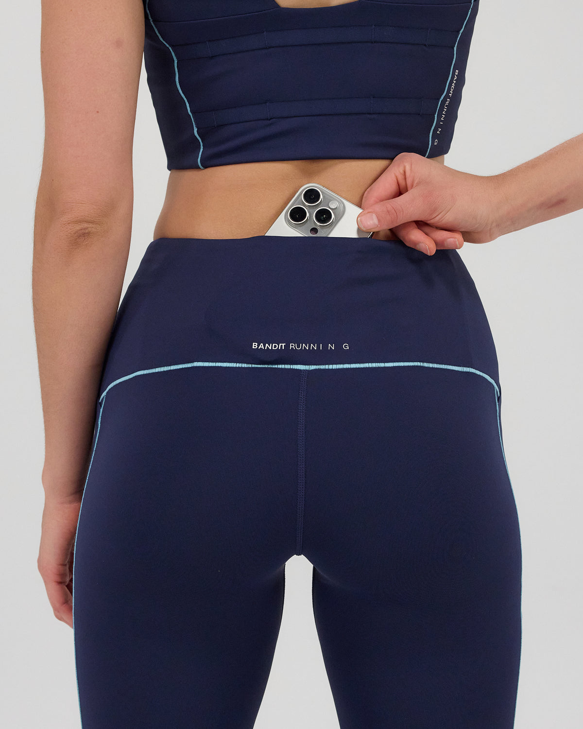 Women's Stamina™ Pop Stitch™ High Waist Leggings - NY Navy / Vintage Blue