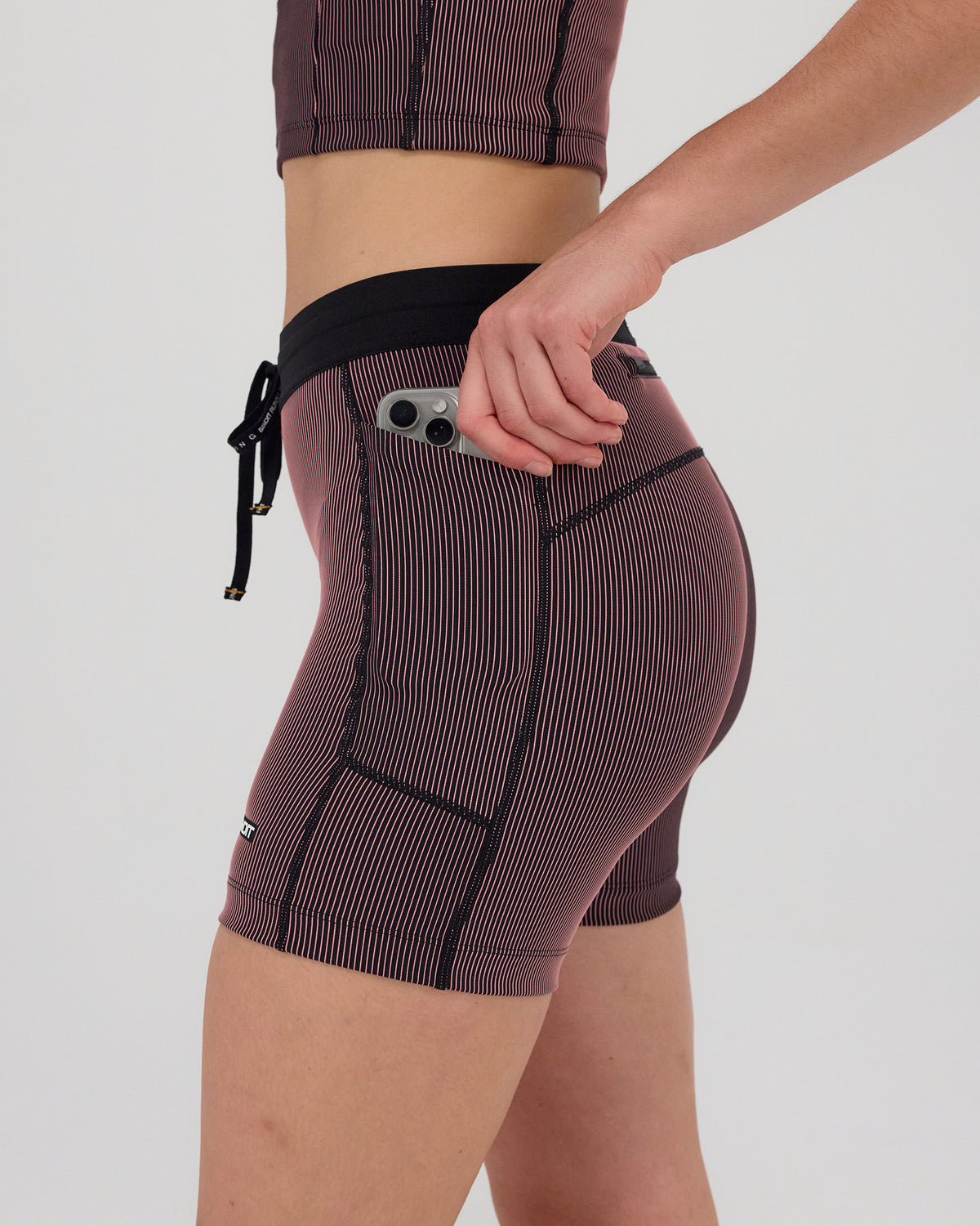 Striped Cadence™ 5" Compression - Black / Mauve