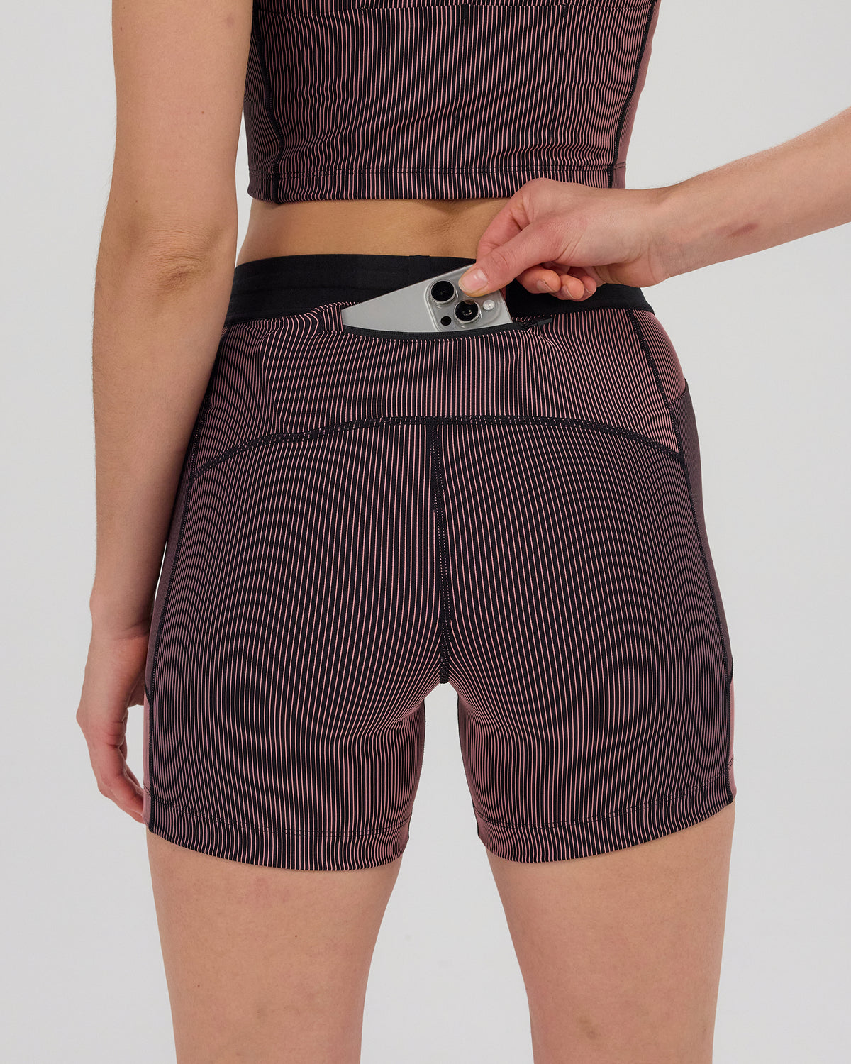 Striped Cadence™ 5" Compression - Black / Mauve