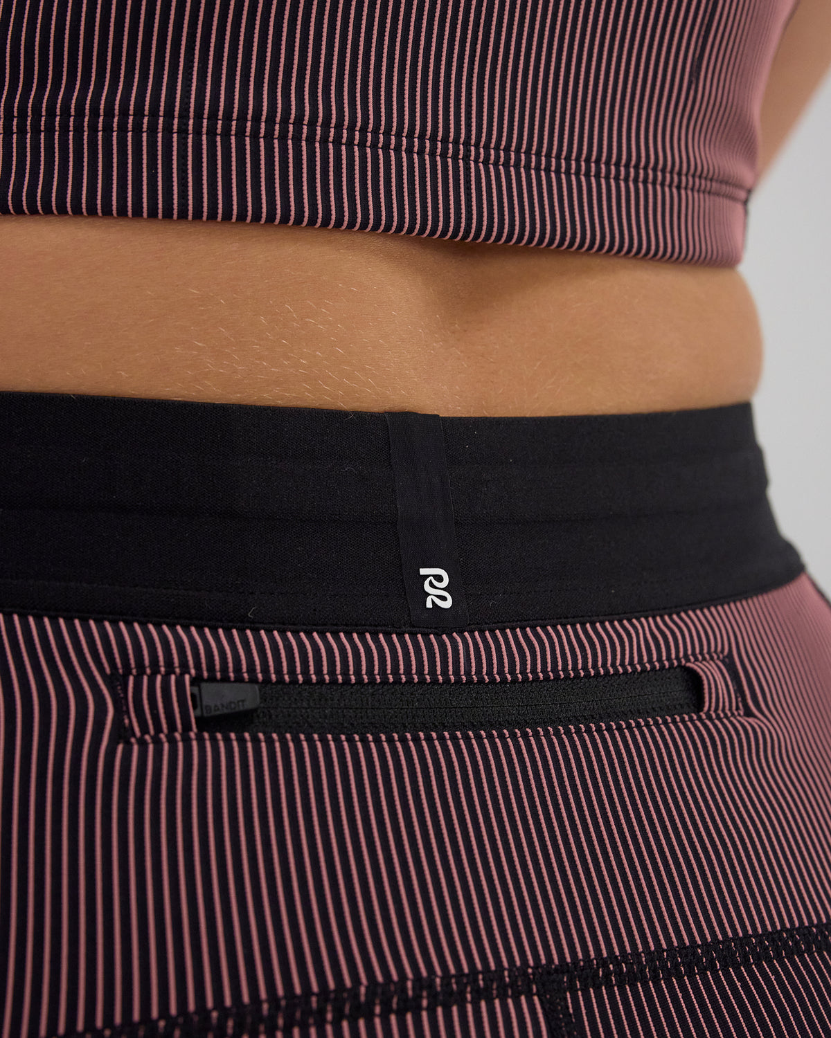 Striped Cadence™ 5" Compression - Black / Mauve