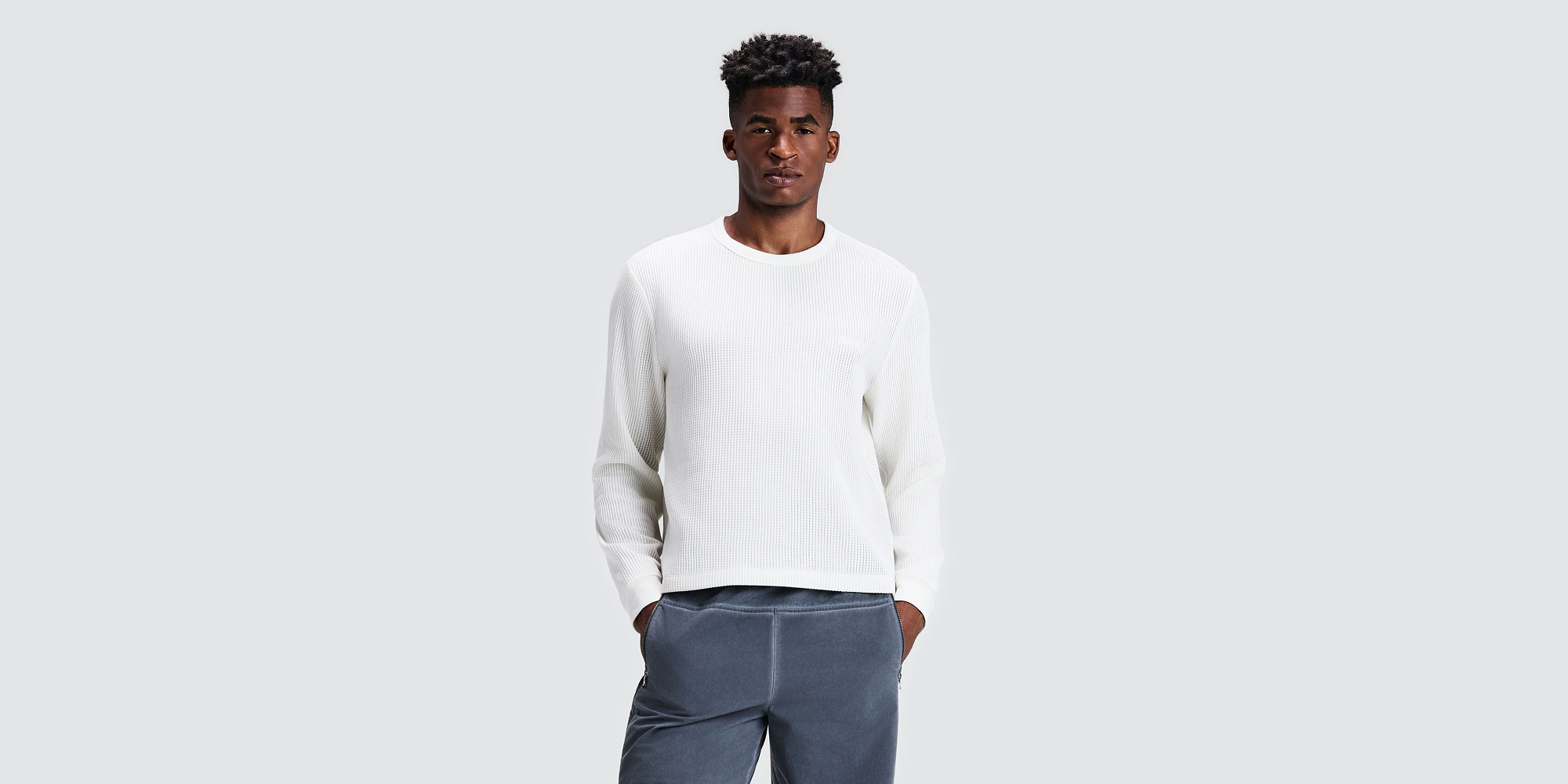 Men's Polartec® Waffle Long Sleeve - Stone White