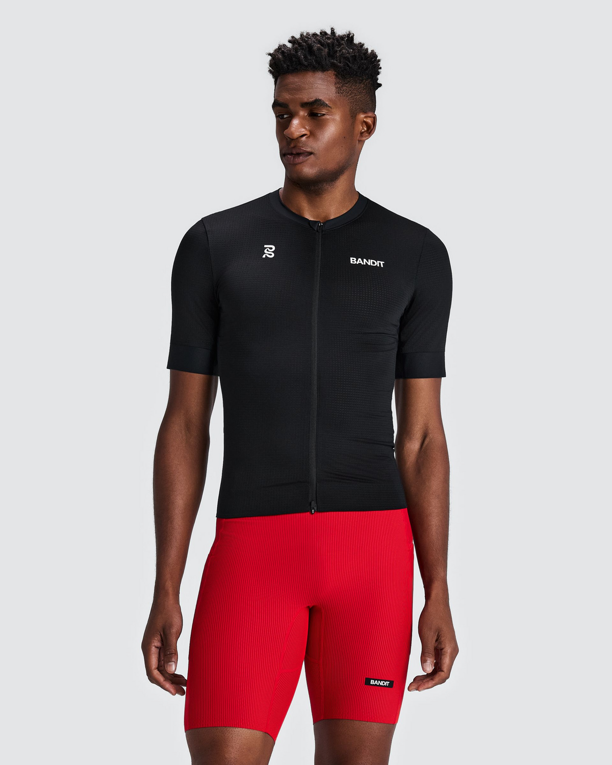 Men's GeoMesh™ 2-Way Zip Race Top - Black