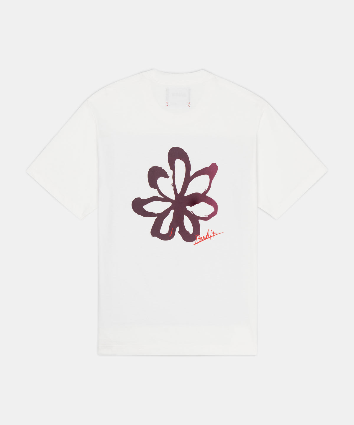 Painted Flower Cotton Tee, Unisex - White