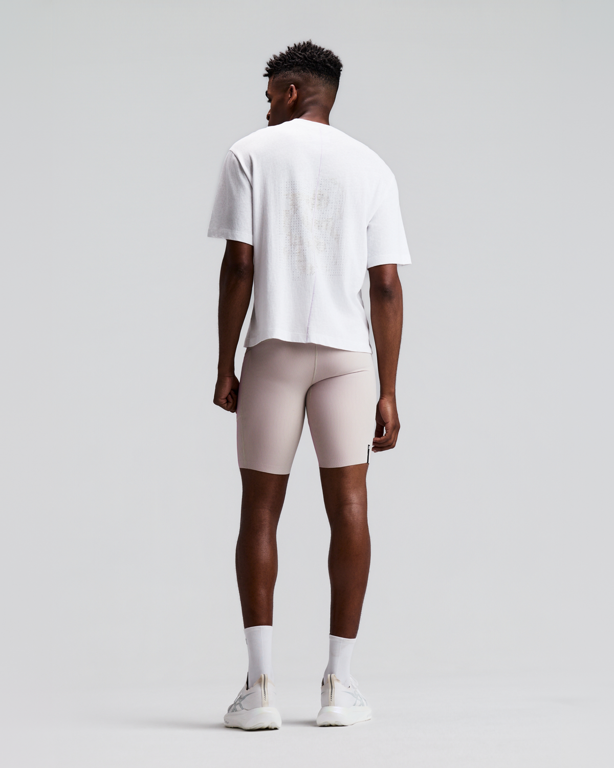Men's Striped Cadence™ Half Tights - Plaster / Orchid