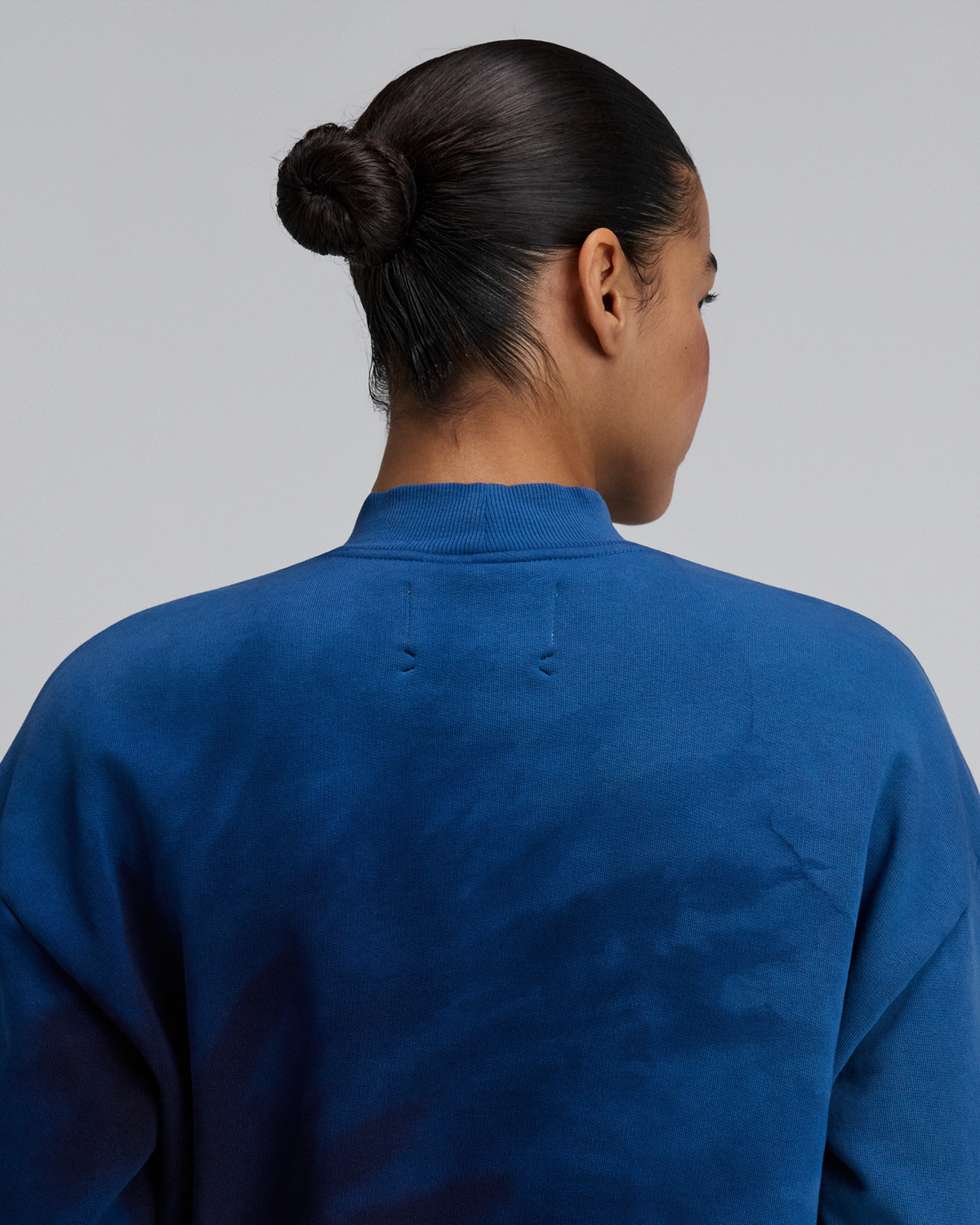 Women's Cropmock Pullover - Aegean Blue Wave Print
