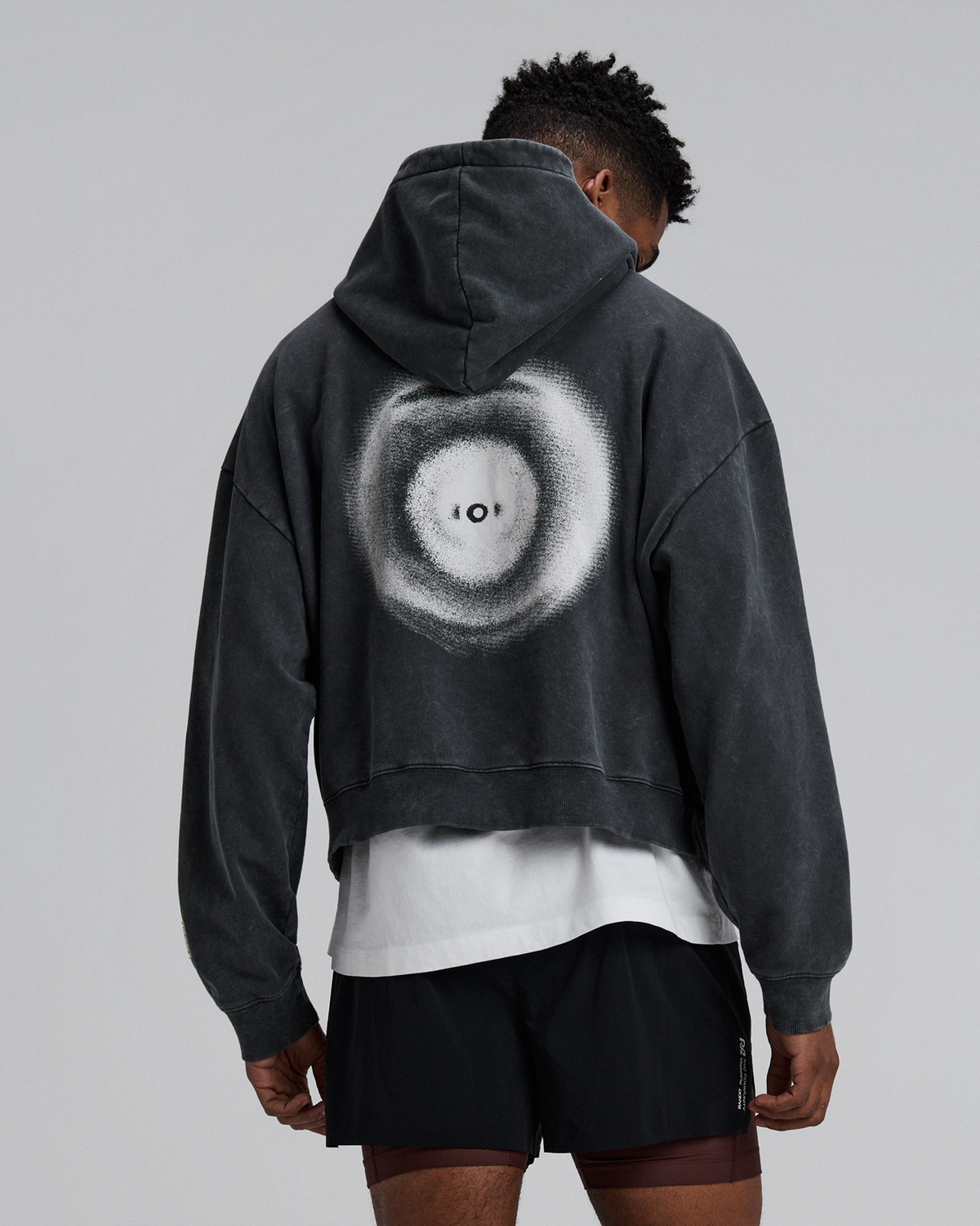 Unisex Chroma Wash Cropped Hoodie - Introspection Anthracite