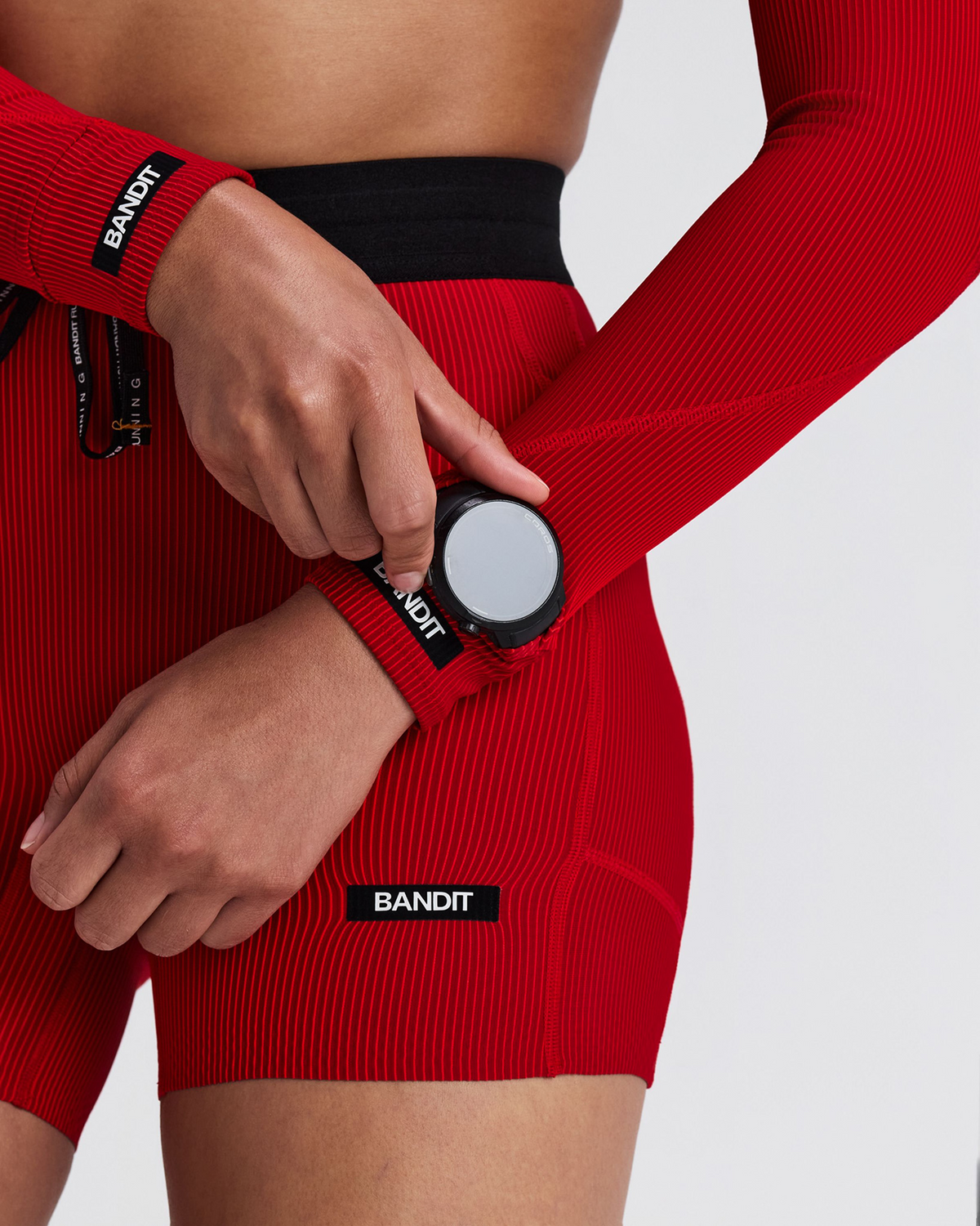 Striped Cadence™ Compression Sleeves - Oxide Red / Signal Red