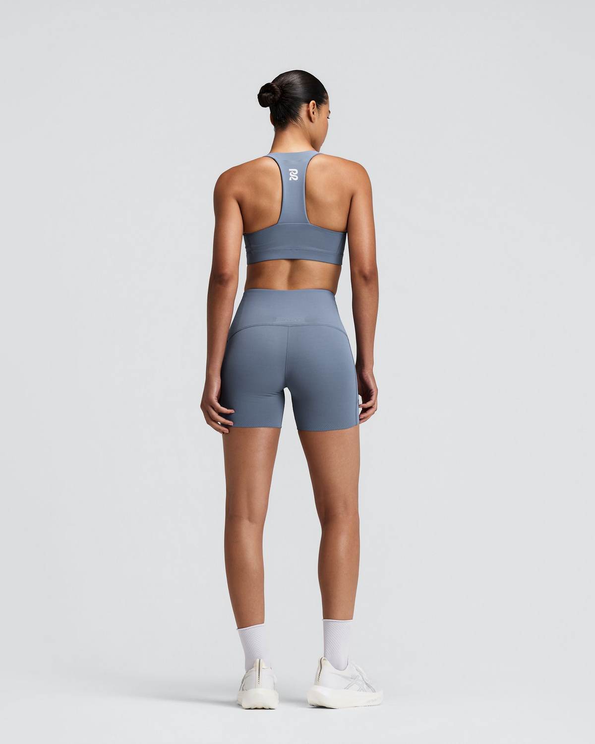 Women's Vanisher™ GeoMesh™ V-Neck Run Bra - Steel Horizon