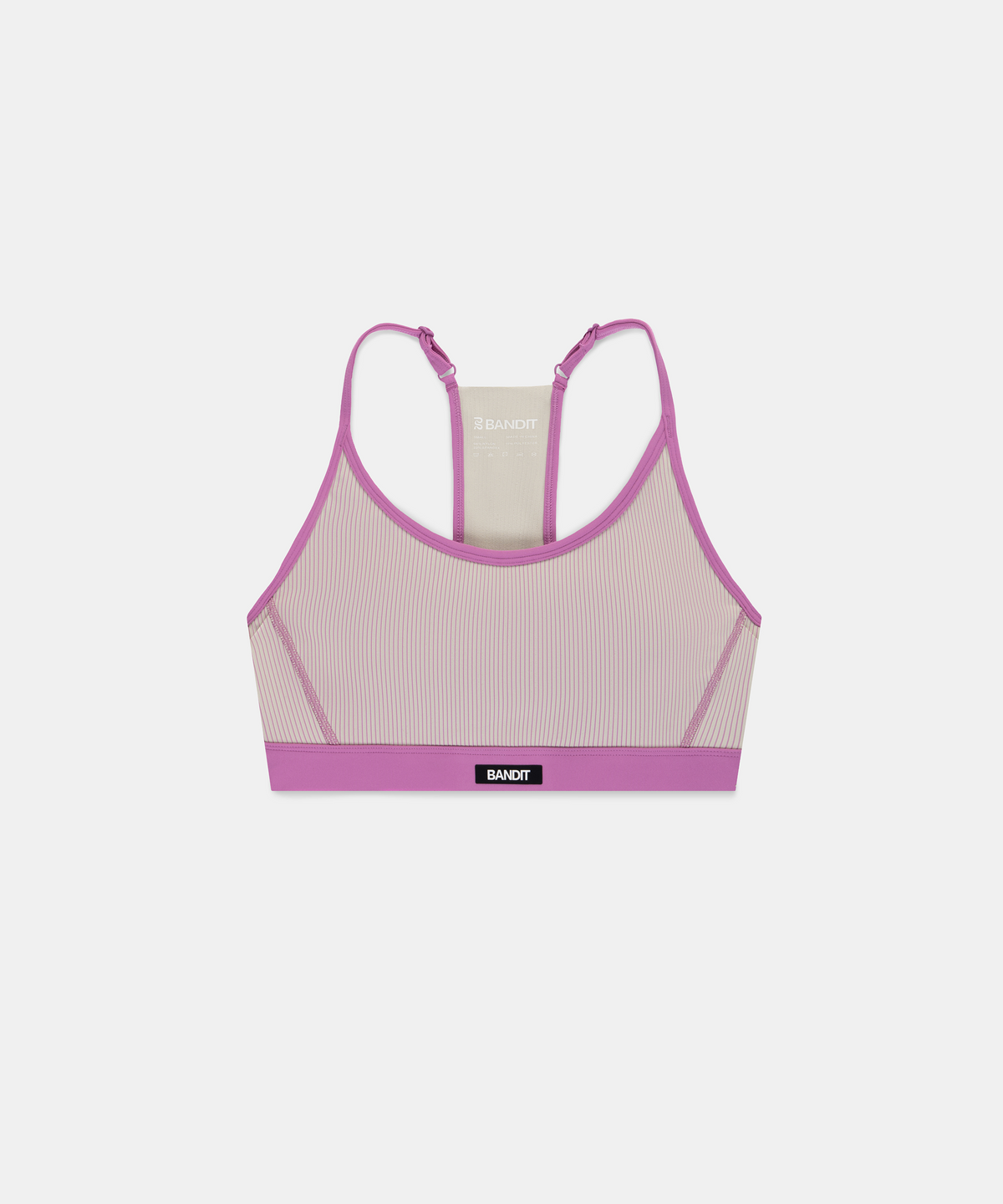 Women's Striped Cadence™ Strappy Run Bra - Plaster / Orchid