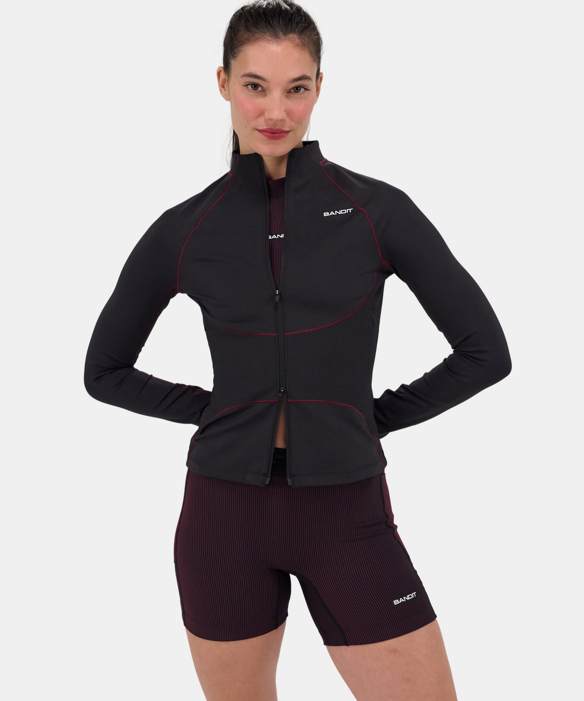 Women's Stamina™ Corset 2-Way Zip Jacket - Black / Fig
