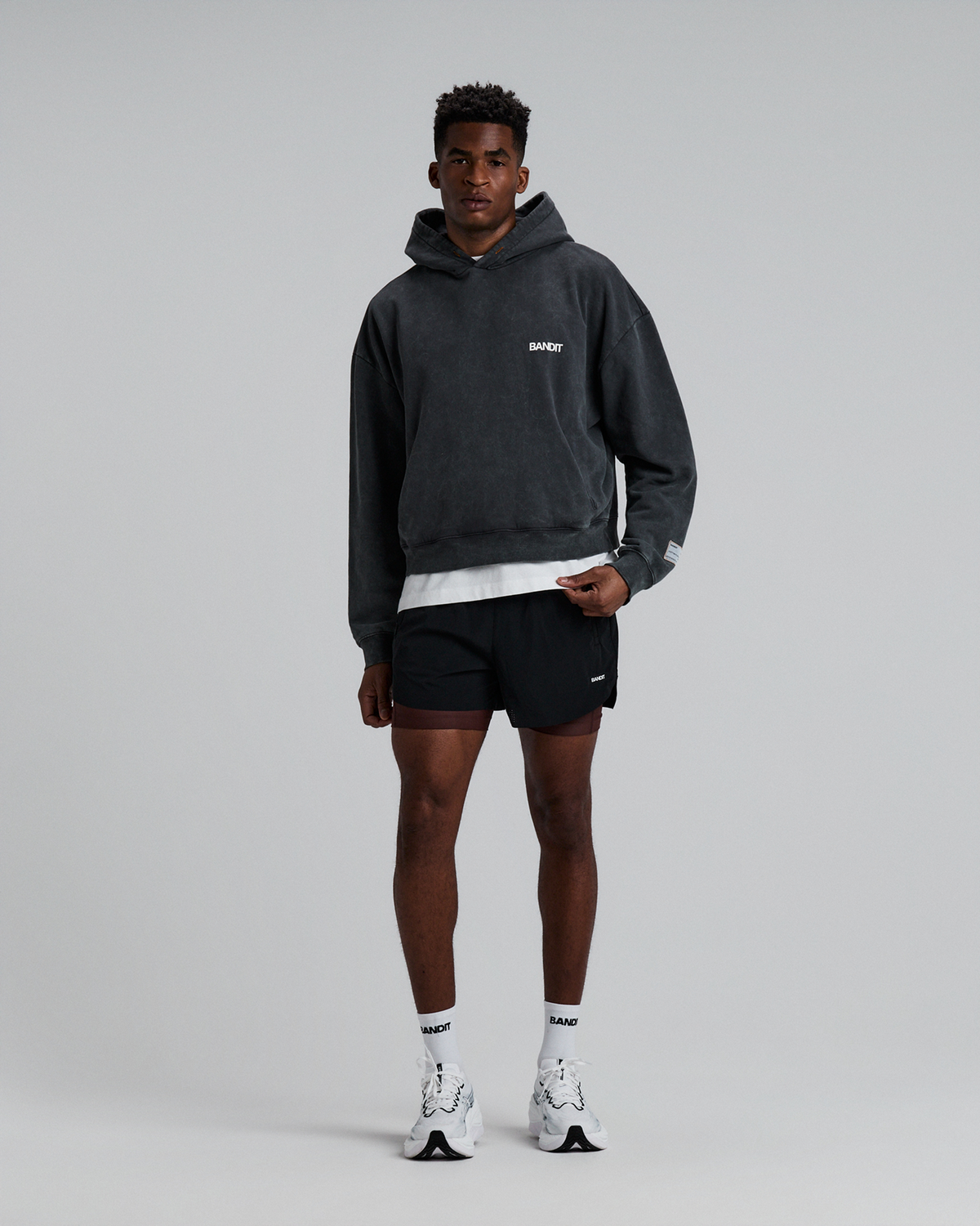 Unisex Chroma Wash Cropped Hoodie - Introspection Anthracite