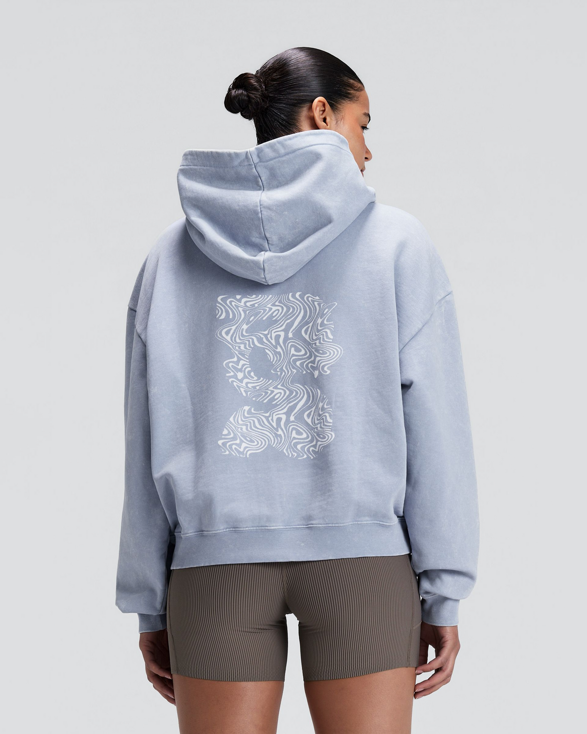 Unisex Chroma Wash Cropped Hoodie - Steel Horizon