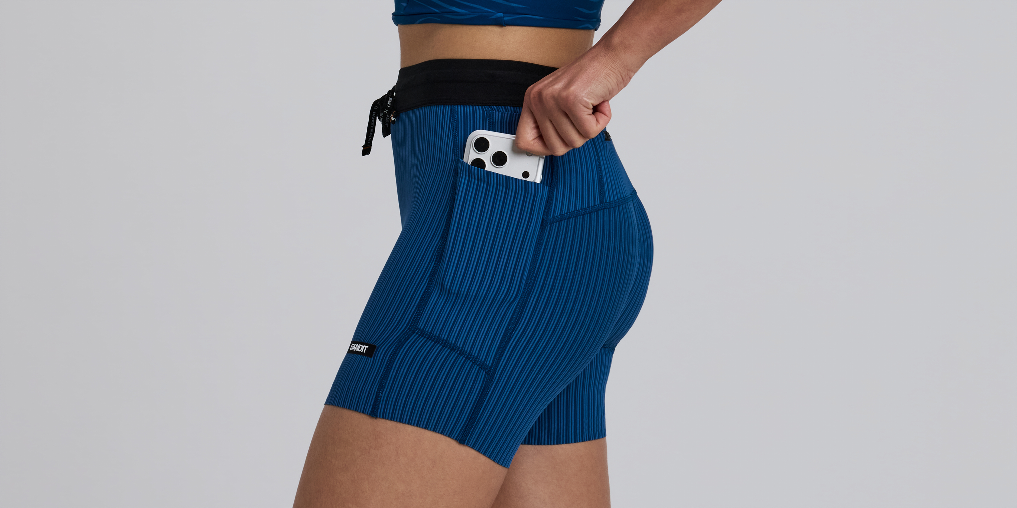 Women's Striped Cadence™ 5" Compression Shorts - Ink Blue / Aegean
