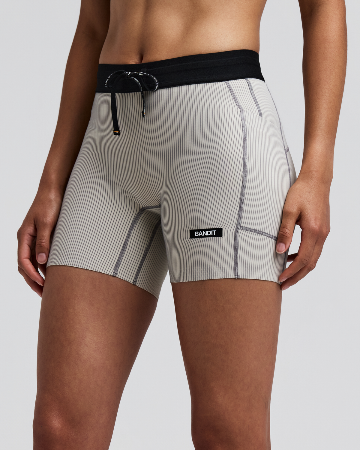 Women's Striped Cadence™ 5" Compression Shorts - Plaster / Slate