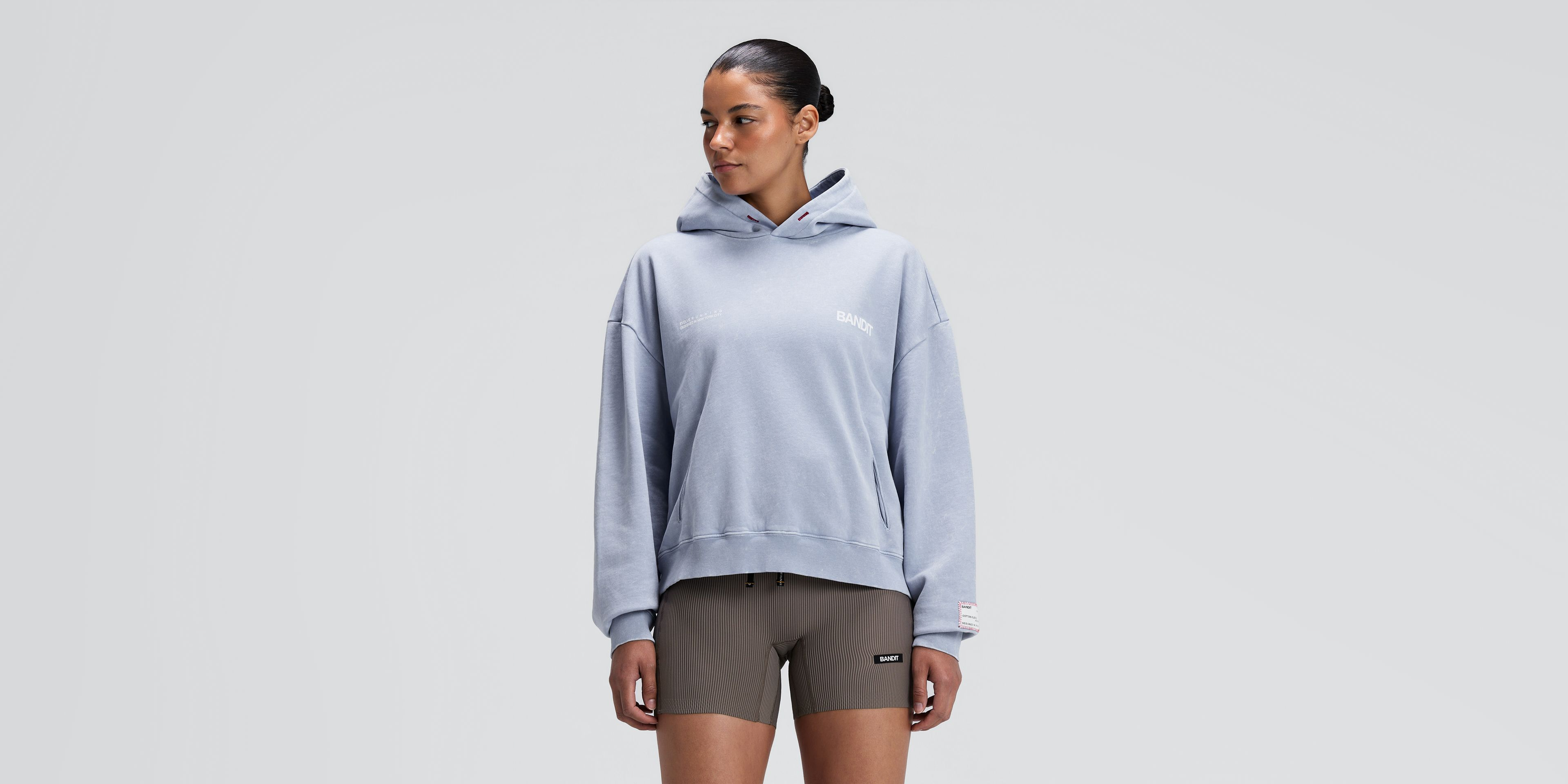 Unisex Chroma Wash Cropped Hoodie - Steel Horizon