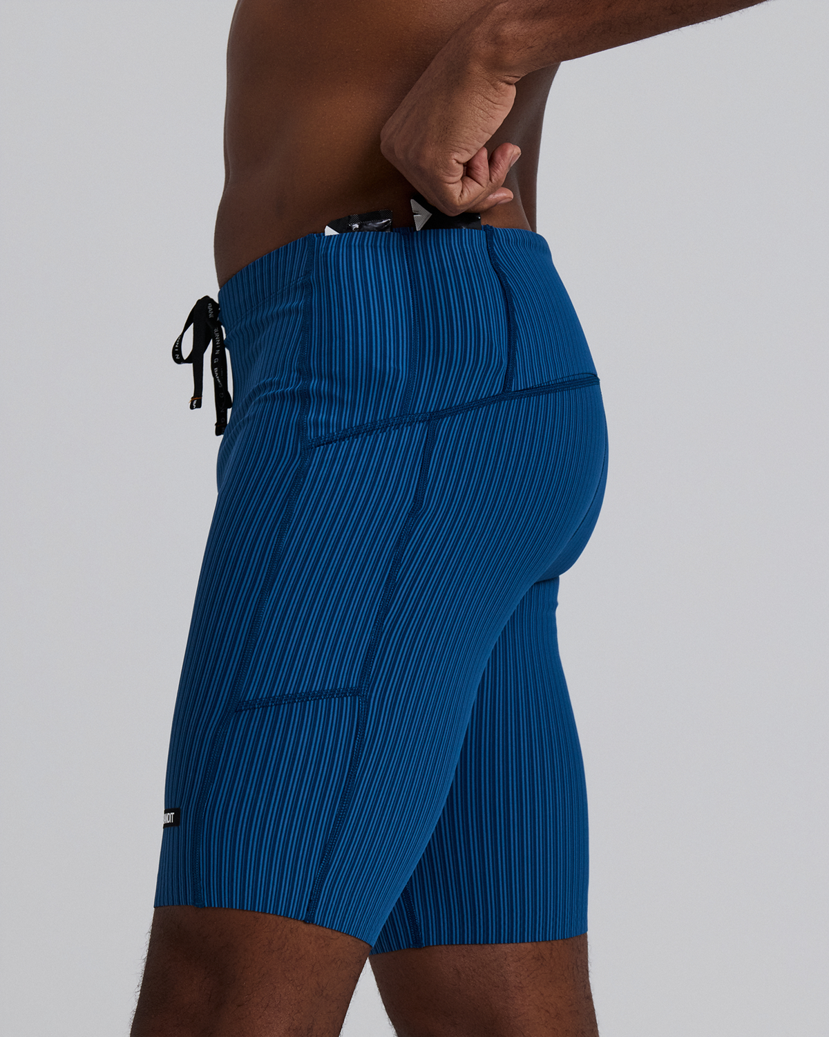 Men's Striped Cadence™ 7 Pocket Lined Half Tights - Ink Blue / Aegean