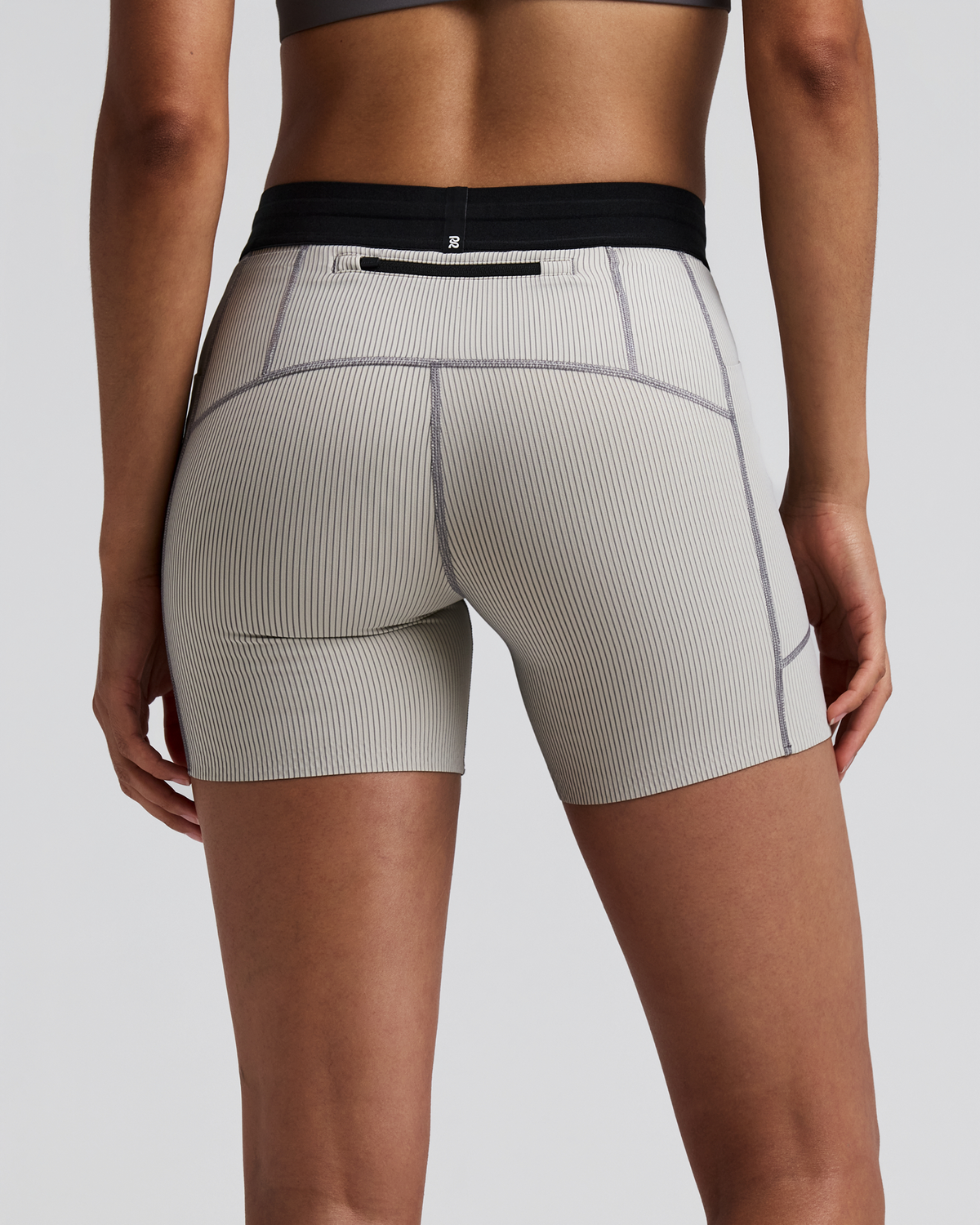 Women's Striped Cadence™ 5" Compression Shorts - Plaster / Slate