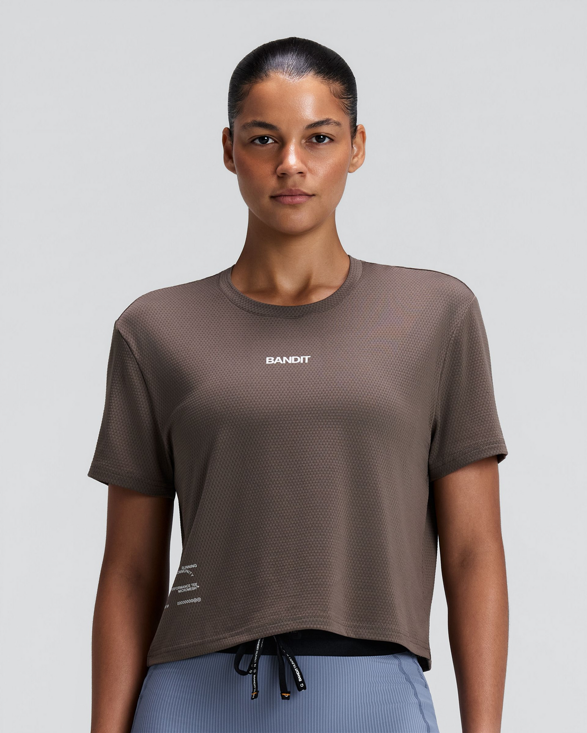 Women's Micromesh™ Cropped Run Tee - Cocoa