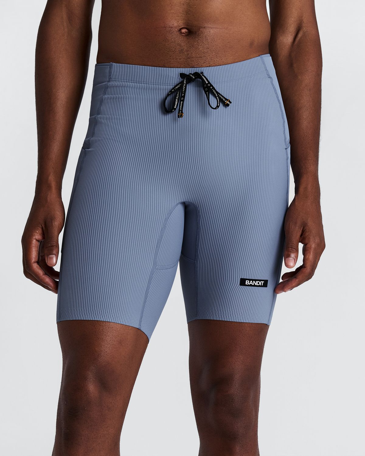 Men's Striped Cadence™ Half Tights - Steel Horizon / Pavilion Blue