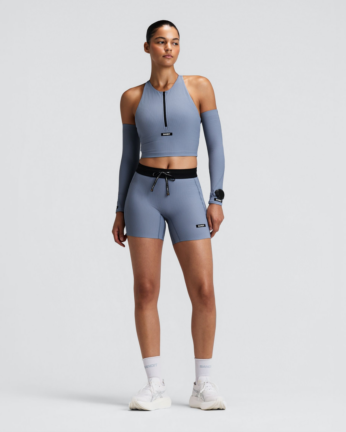 Women's Striped Cadence™ 5" Compression Shorts - Pavilion Blue / Steel Horizon
