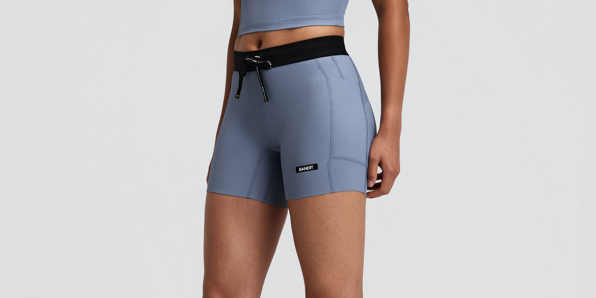 Women's Striped Cadence™ 5" Compression Shorts - Pavilion Blue / Steel Horizon