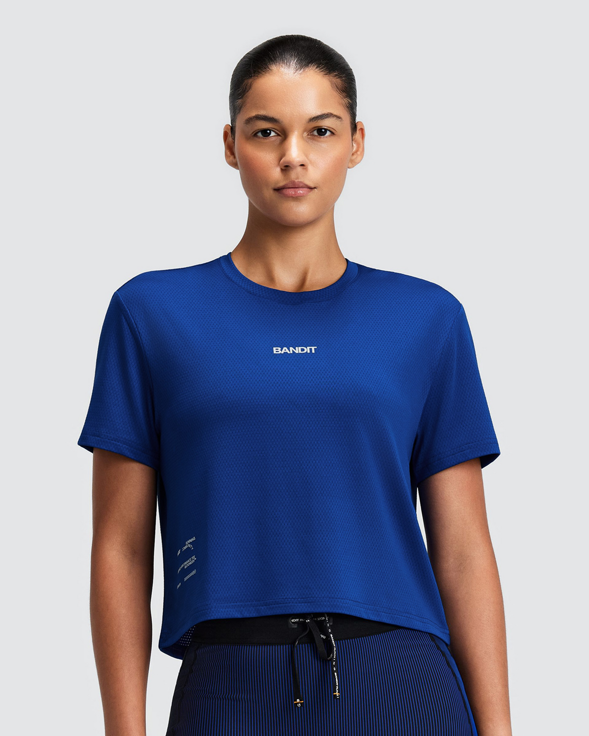 Women's Micromesh™ Cropped Run Tee - Bauhaus Blue