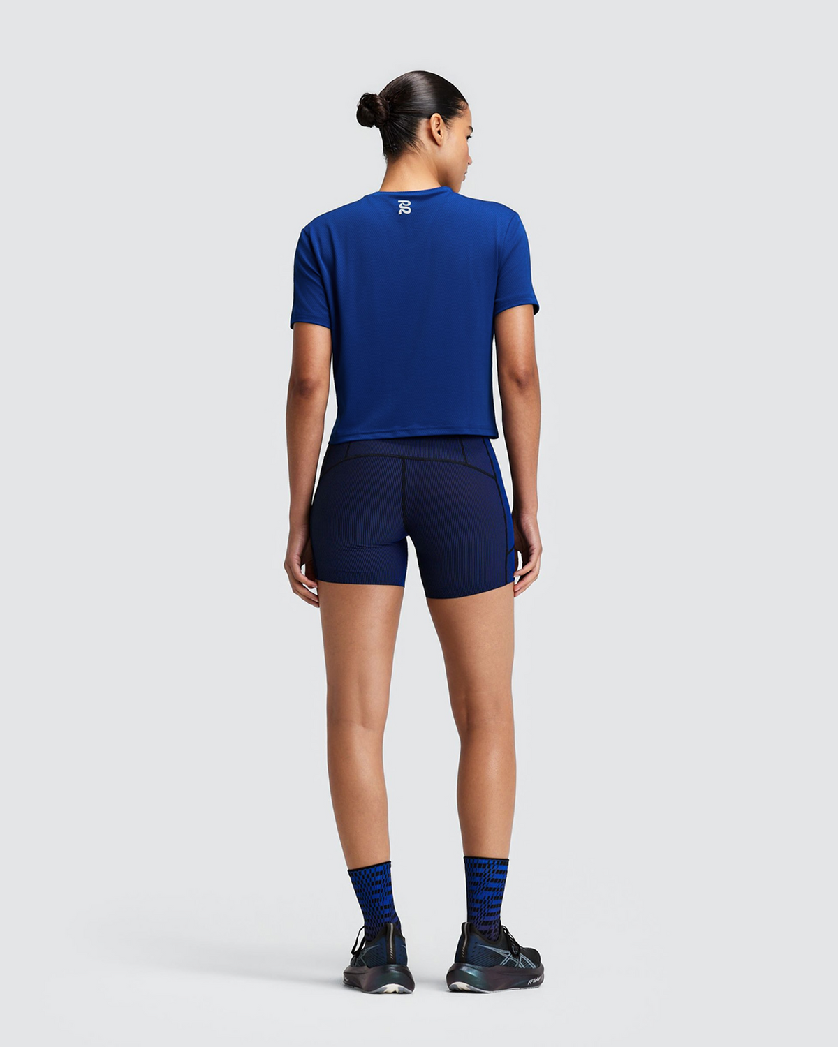 Women's Micromesh™ Cropped Run Tee - Bauhaus Blue