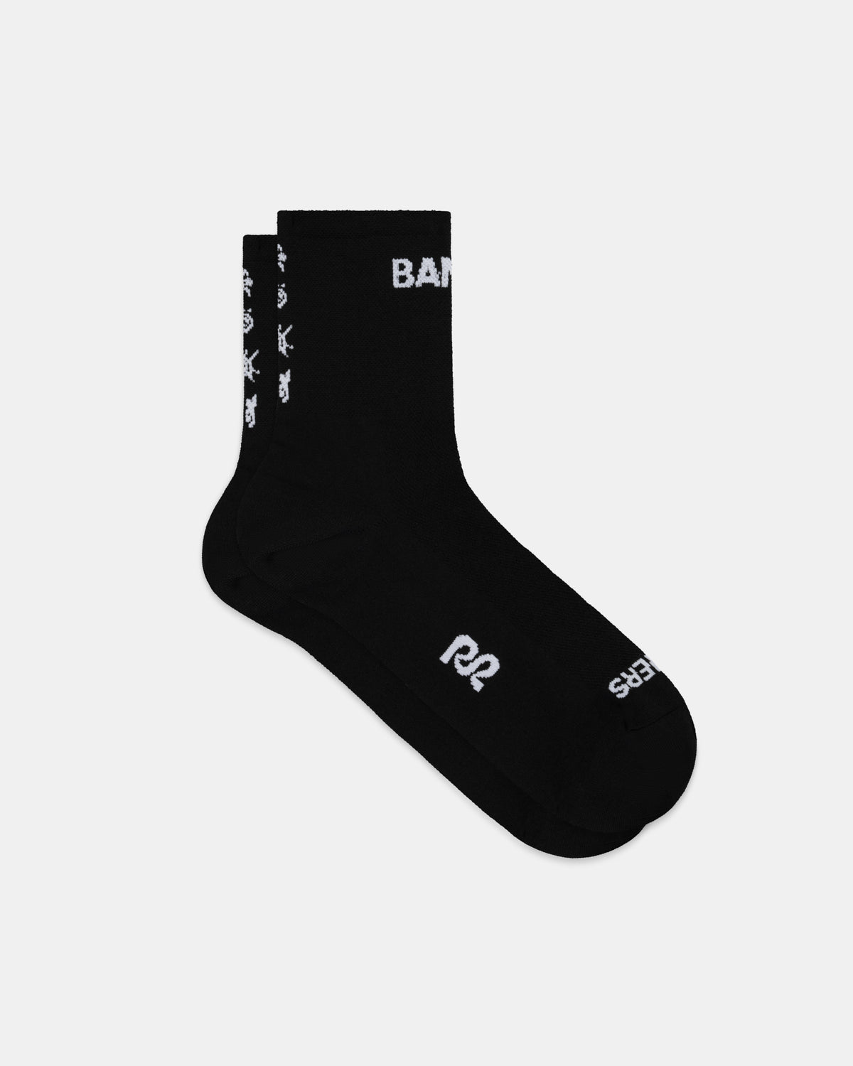 Lite Run™ Spring Motif Quarter Socks - Black / White