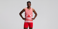 Thumbnail of Men's CoolGrid™ Training Singlet with Flopack™ - Growing Grid - Poppy